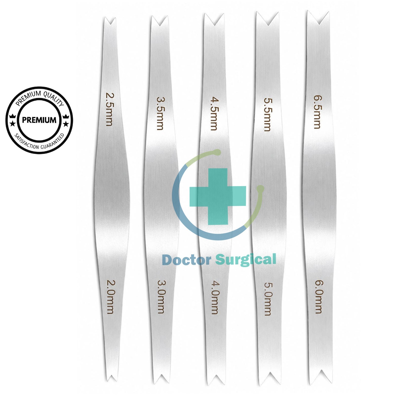 Ophthalmic Braunstein Fixed Caliper/Sizer SS Non-Magnetic Eye Surgery 5 Pcs Set