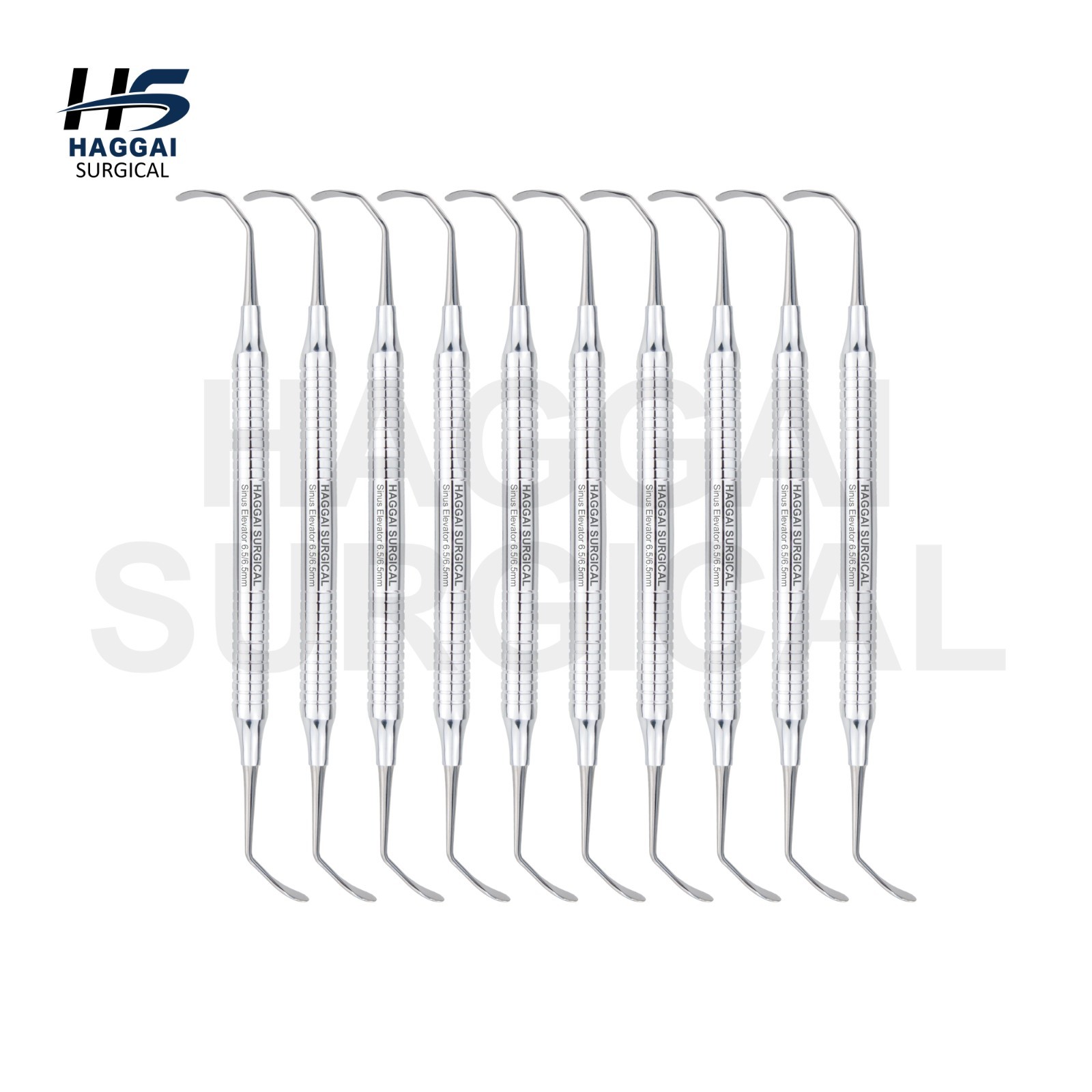 Sinus Elevator 6.5mm Double Ended Stainless Steel Curved Spatula Lab x 10 Pcs