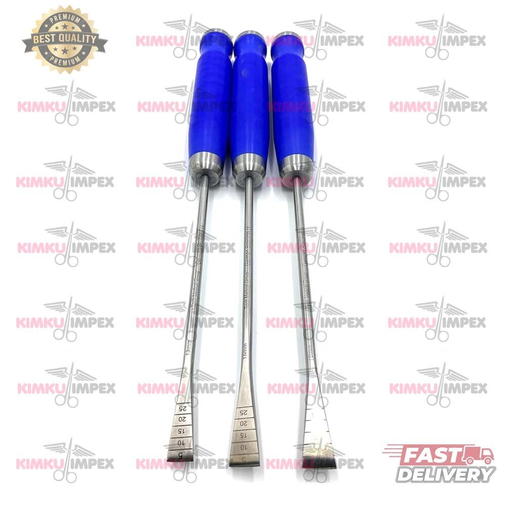 Bone Osteotome 13 mm, 15 mm, 16 mm x 33 cm OR Grade German Steel Instrument 3 Pc