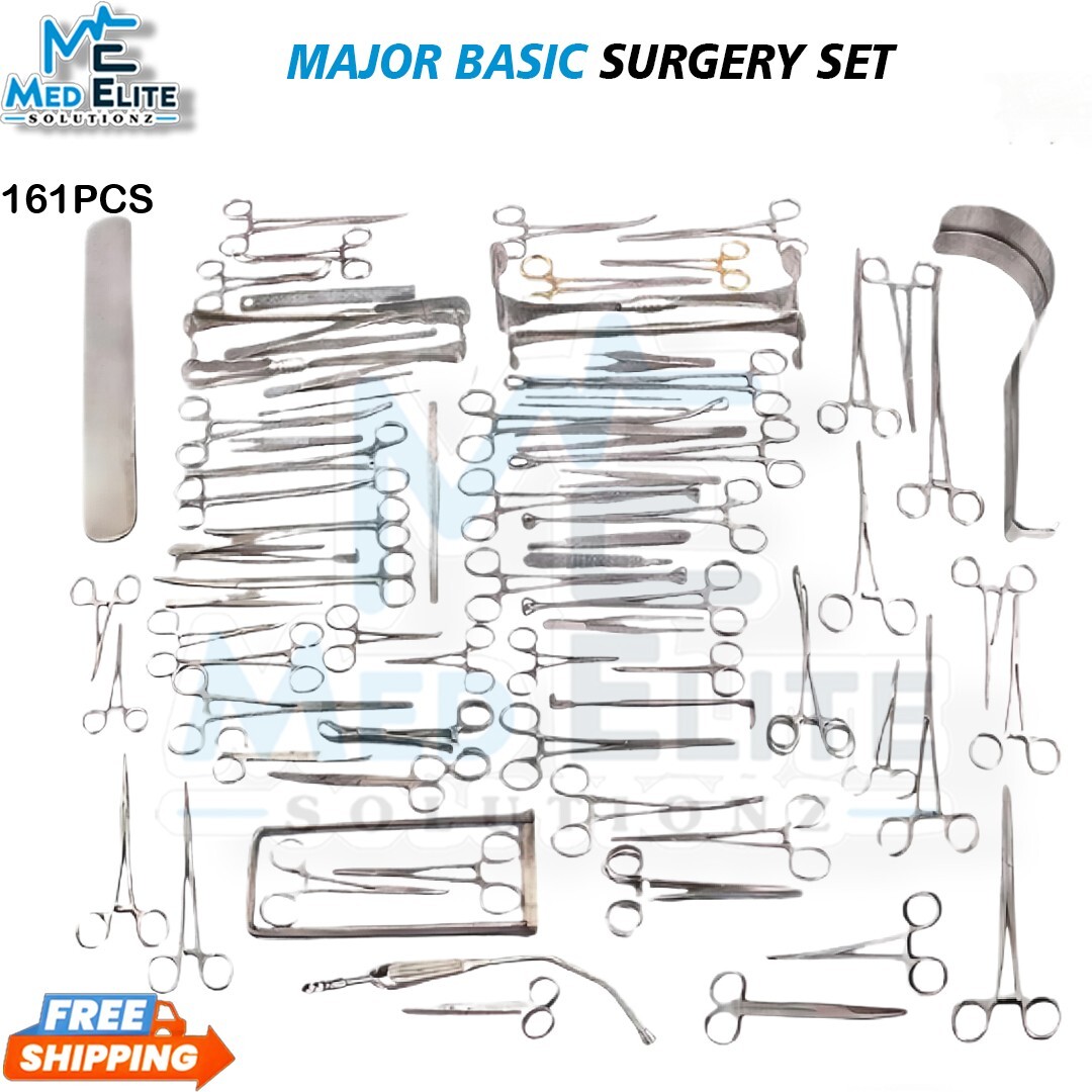 Major Basic Surgery 161 Pcs Set Surgical Instrument Stainless steel German Grade