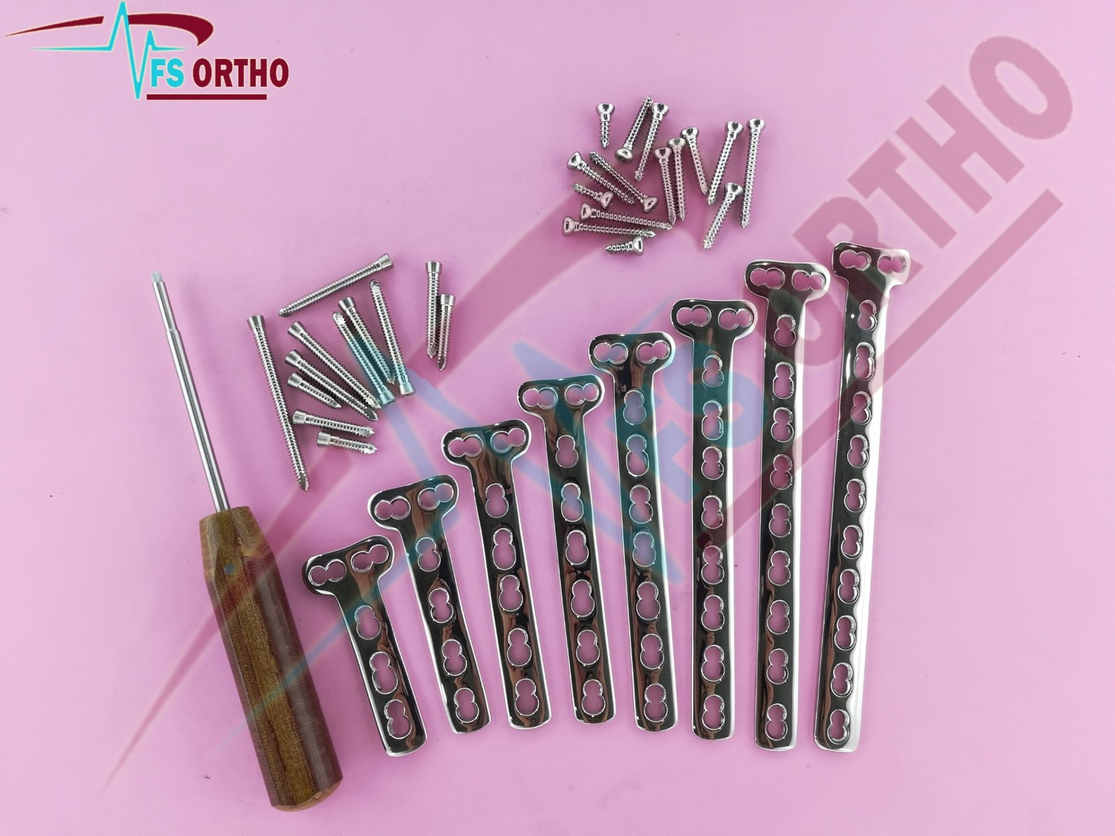 Locking T-Buttrëss Plate 3–10 Holes with 5mm LCP Screws 70 PCS SS 316L