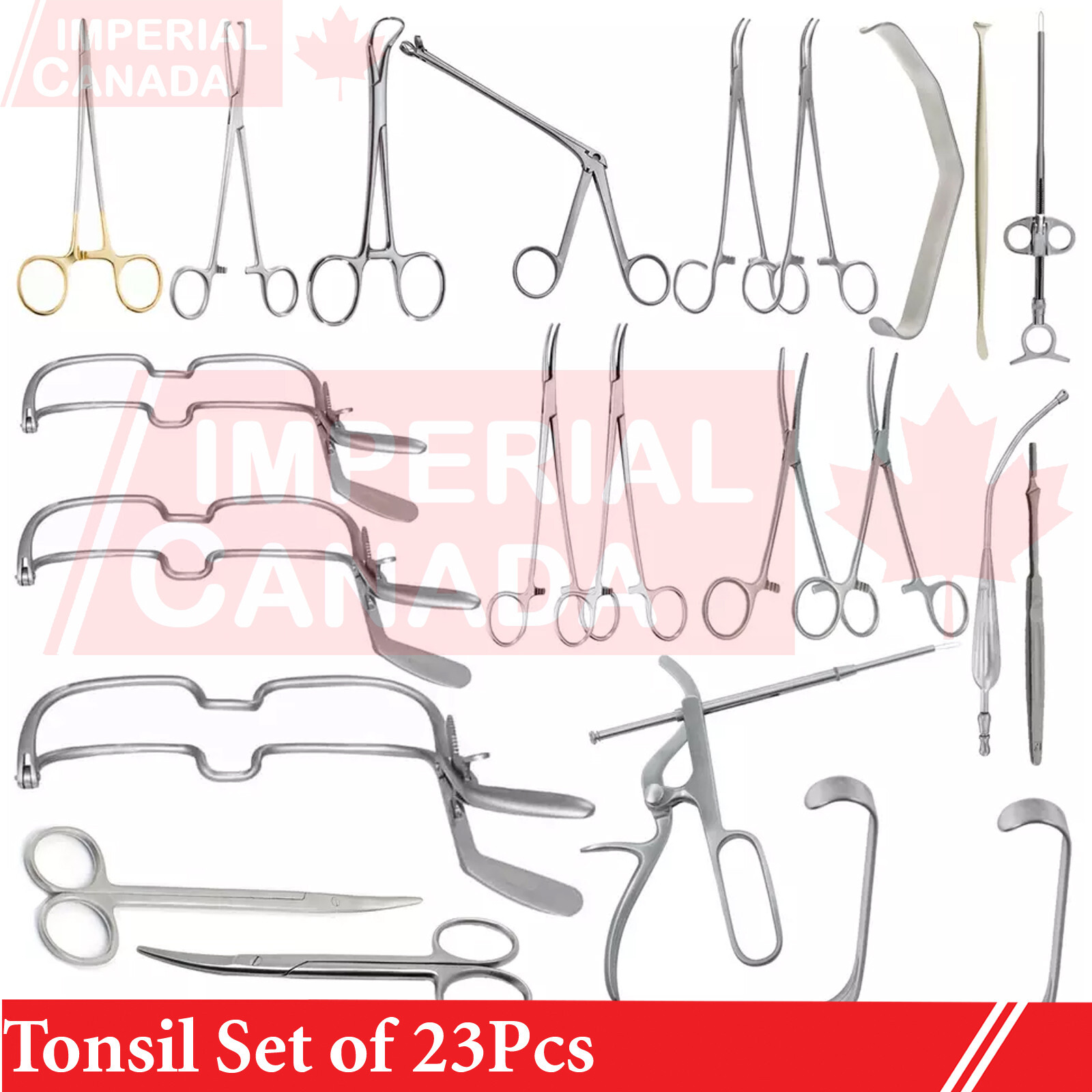 Tonsil Set of 23Pcs for surgery to remove the tonsils, Tonsillectomy Surgery Set