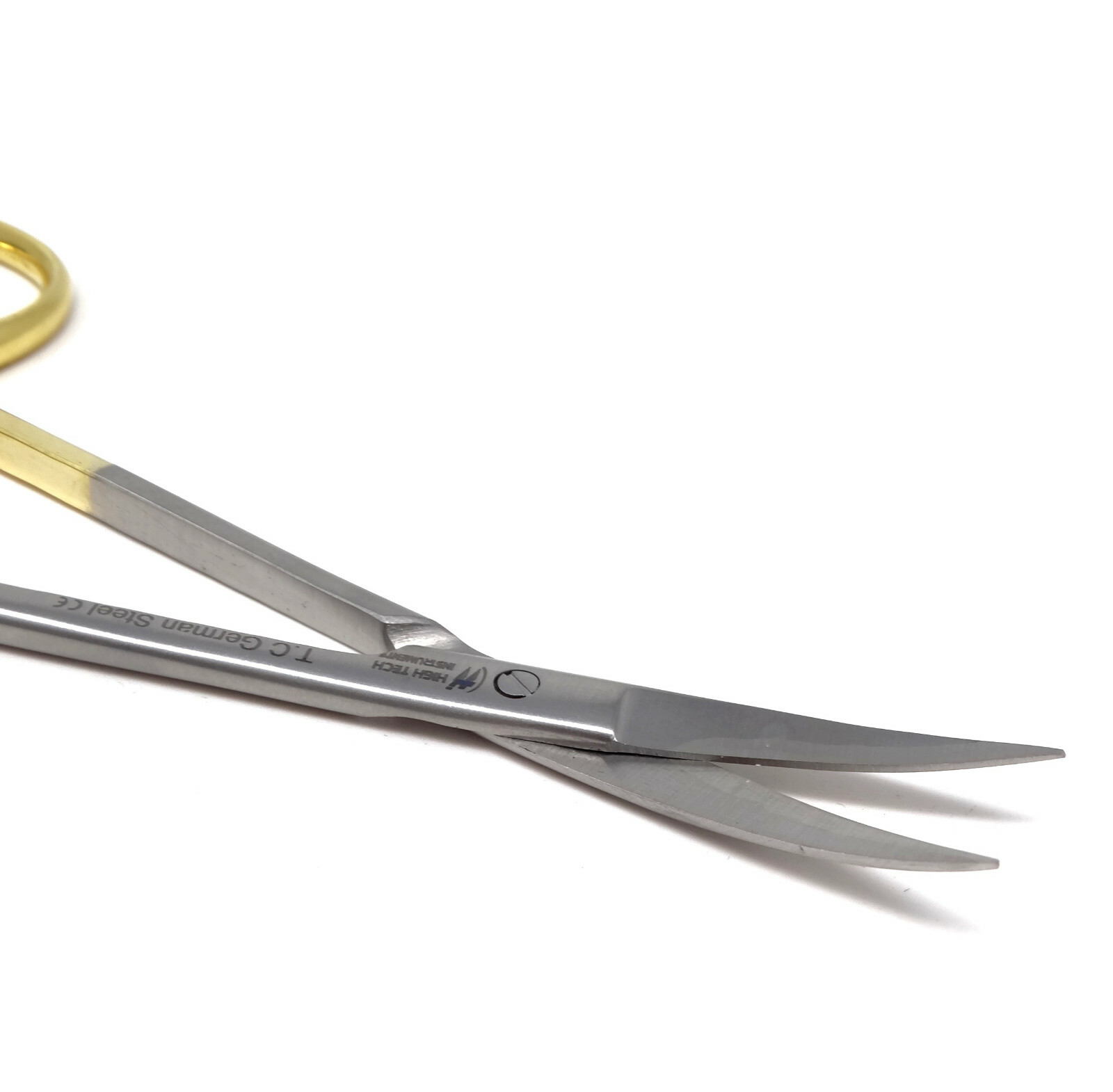 TC English Round Pattern IRIS Micro Scissors 4.5 Curved Tip Tungsten Carbide