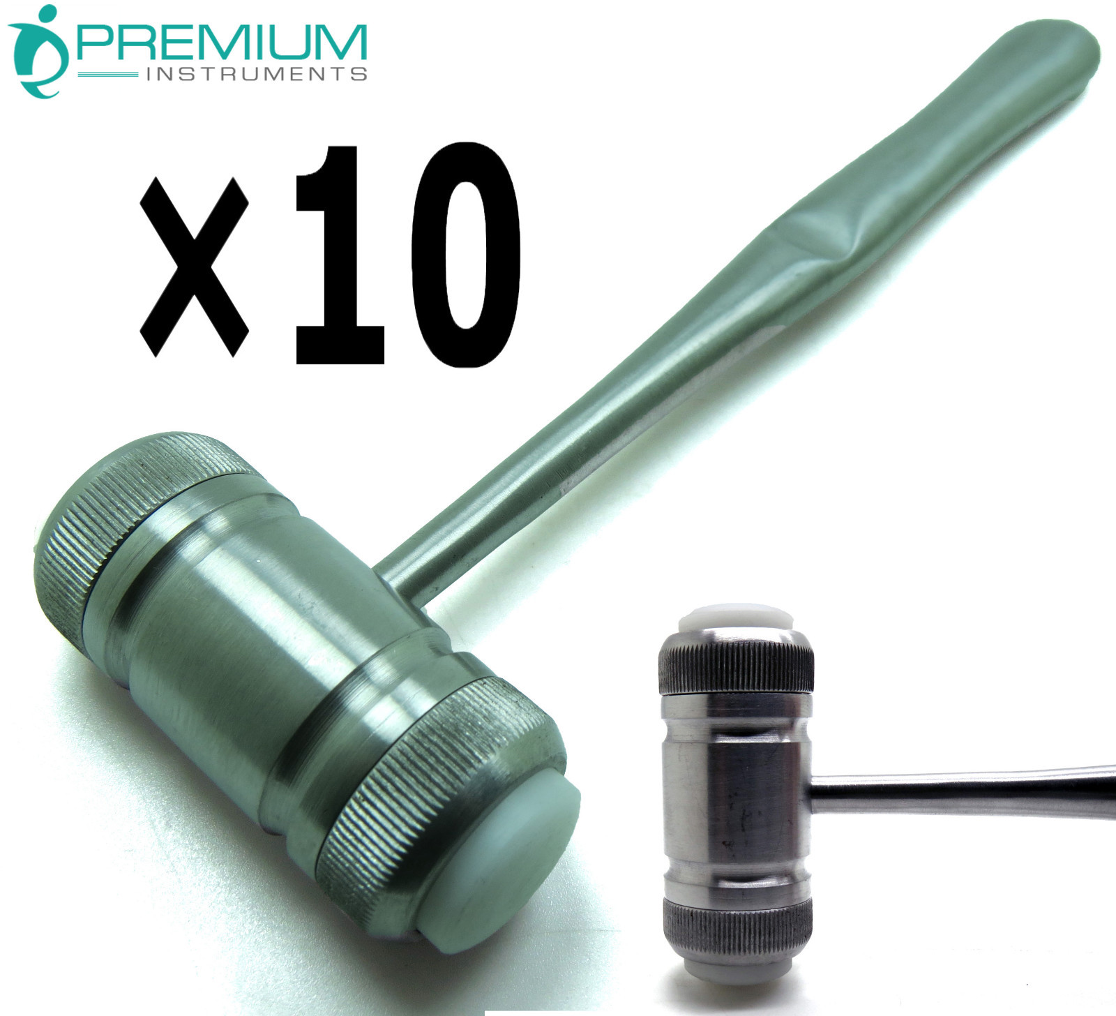10 Pcs Orthopaedic Mead Mallet 7.5″ Head 7.29oz W/ 2 Nylon Caps Instruments