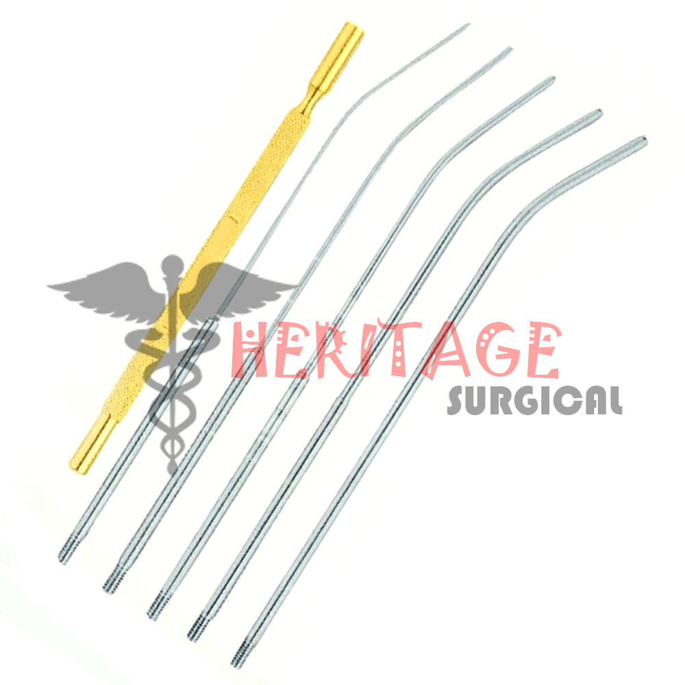 Mini Cervical Dilator Set (Set of 5 Pieces with Gold Handle) with Case