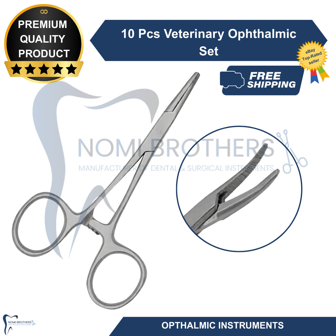 10 Pcs Veterinary Ophthalmic Set German Grade Surgical Instruments Kit