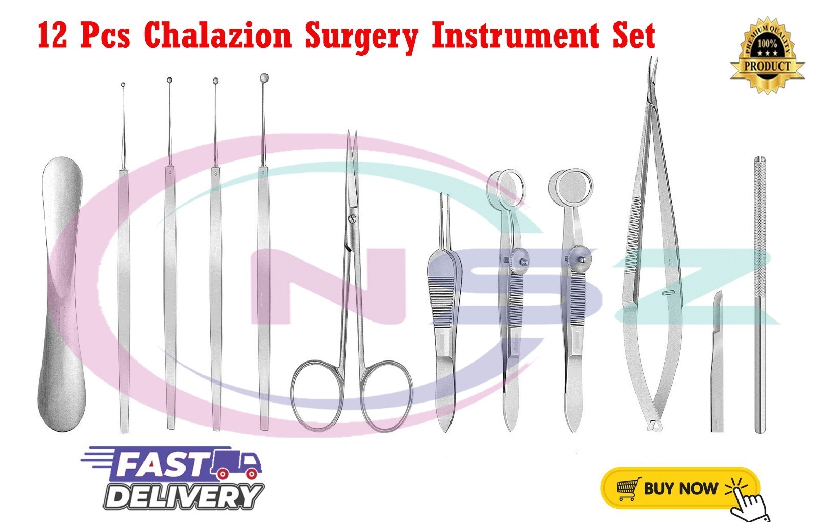 12 Pcs Chalazion Surgery Instrument Set Eye Instruments opthalmic Instruments