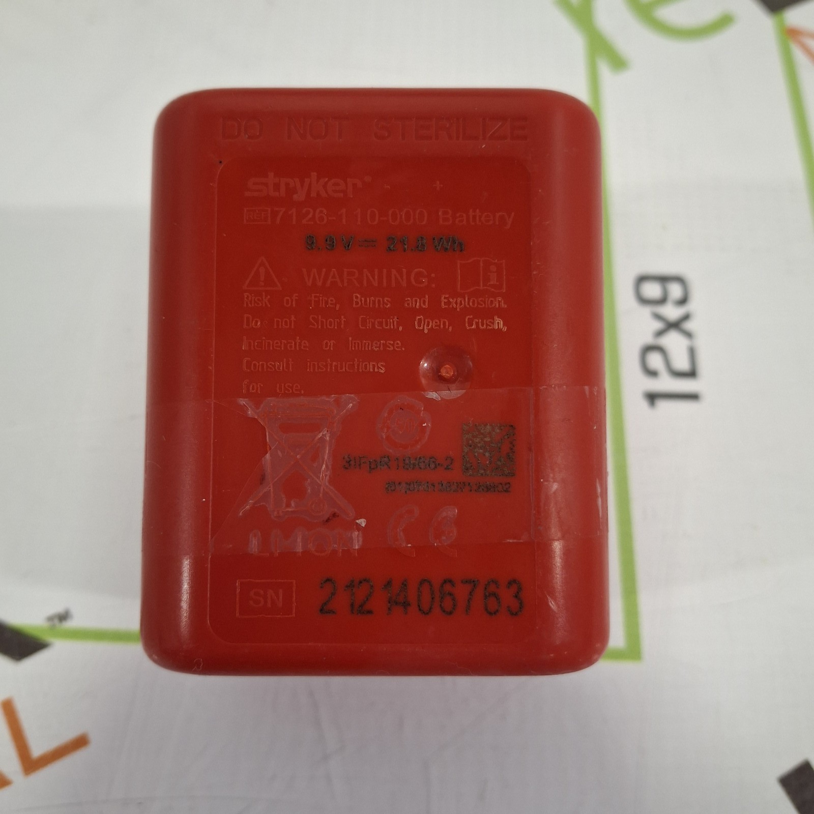 Stryker 7126-110-000 Large Aseptic Battery