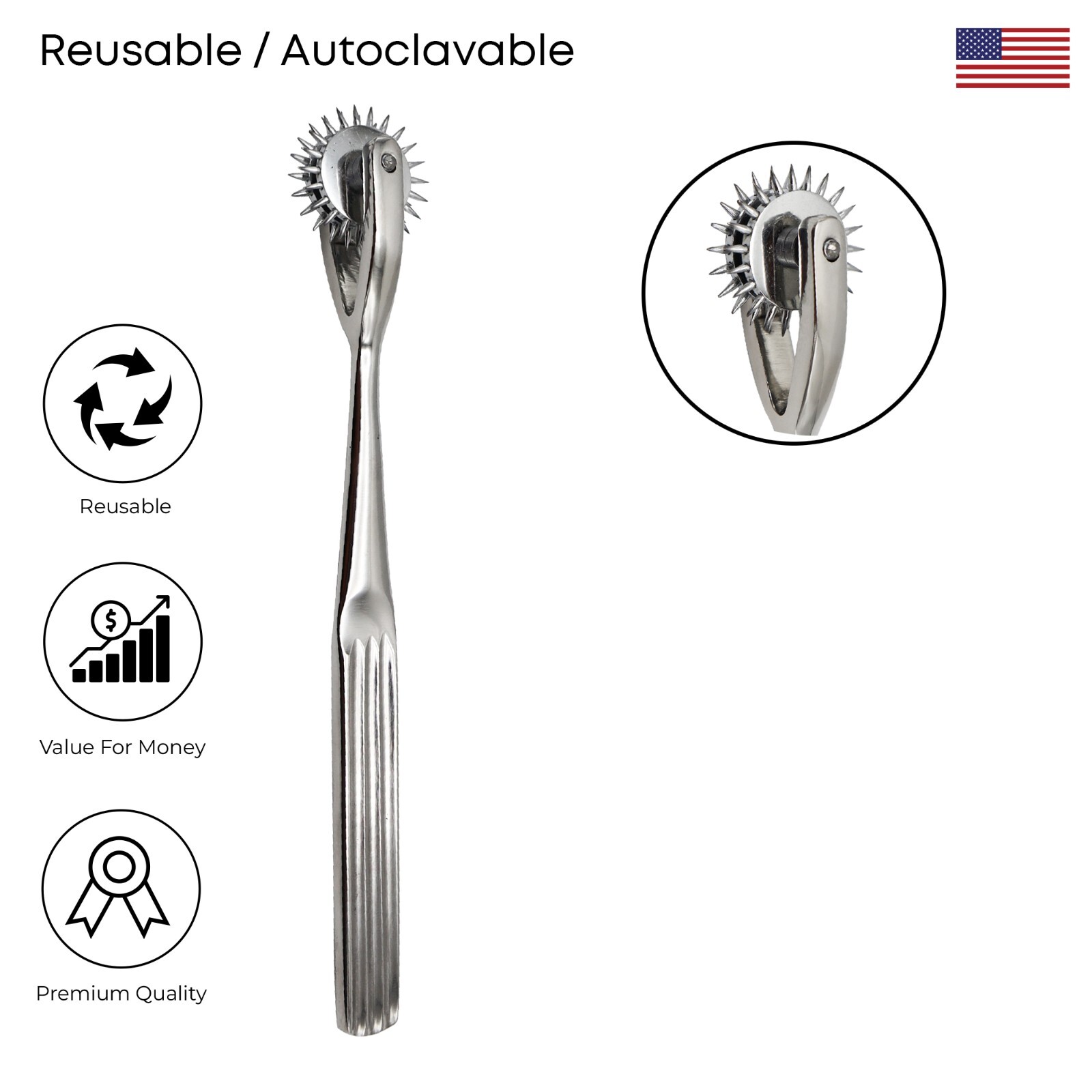 Wartenberg Pinwheel 2 wheel German Grade Stainless Steel Neurological Instrument