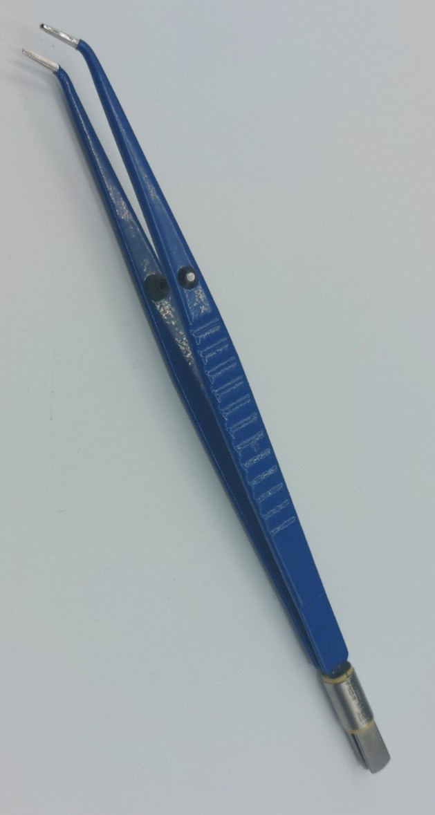 Hebu HF9623-19 Bipolar Forceps Curved 1.0mm 195mm Insulated Reusable