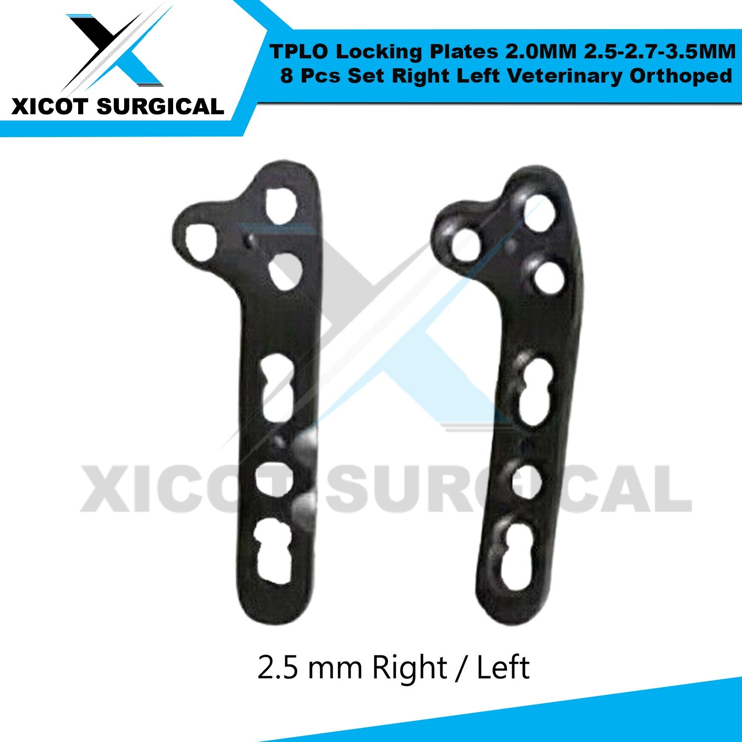 TPLO Locking Plates 2.0MM 2.5-2.7-3.5MM 8 Pcs Set Right Left Veterinary
