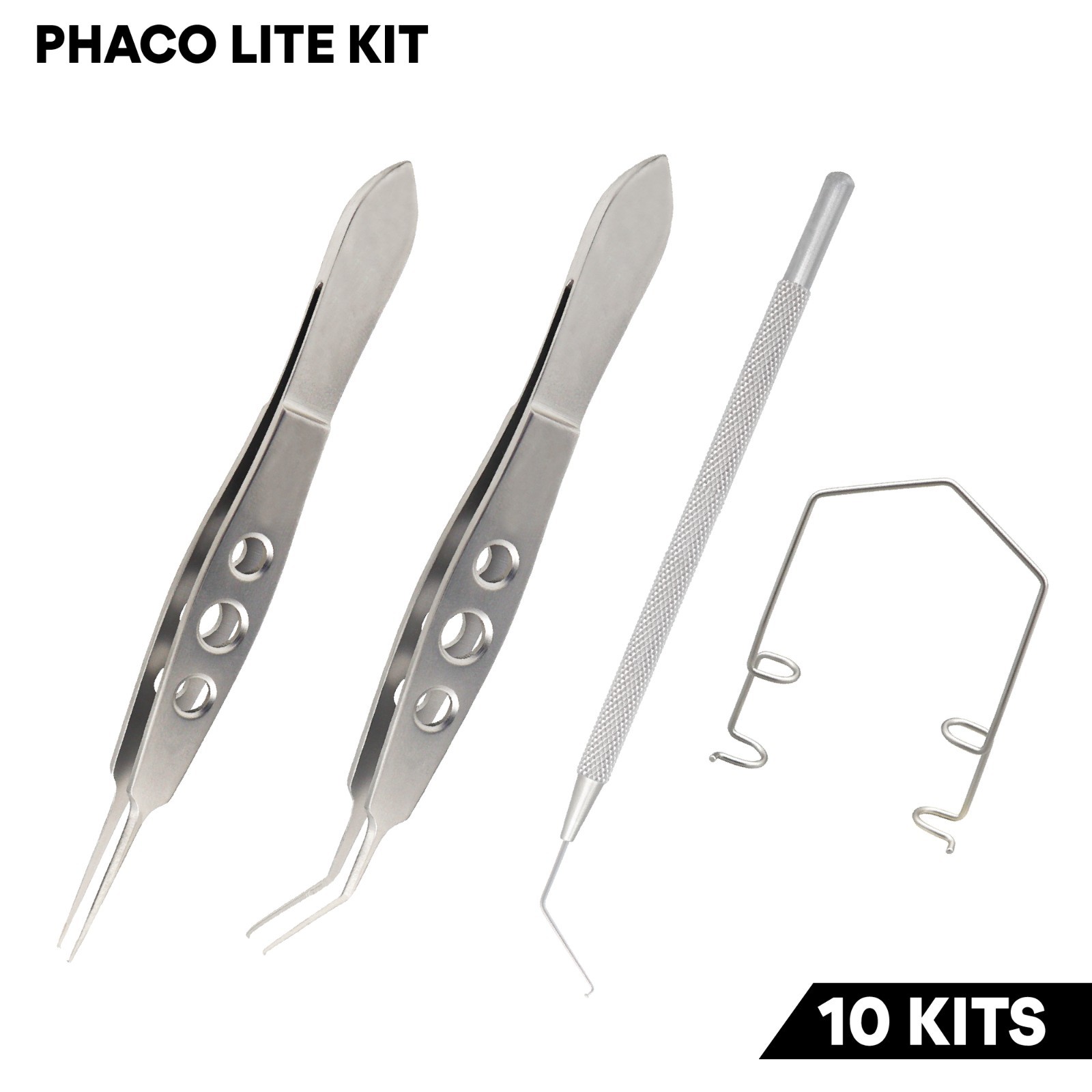 4 Pcs Phaco Lite Procedure Kit Stainless Steel Ophthalmic Instruments – 10 Kits