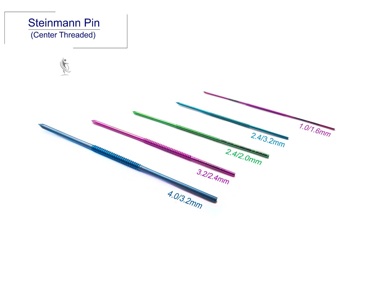 Steinmann Pin Center Threaded Titanium veterinary