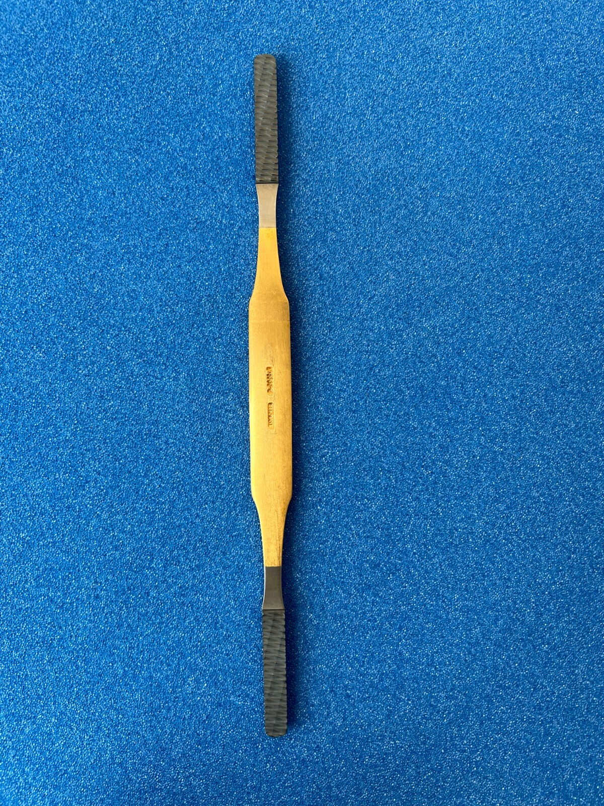 Karl Storz P-1000-6 Gold Double Ended Rasp #5, #6, 8-1/2″ GERMANY ENT Tag#337