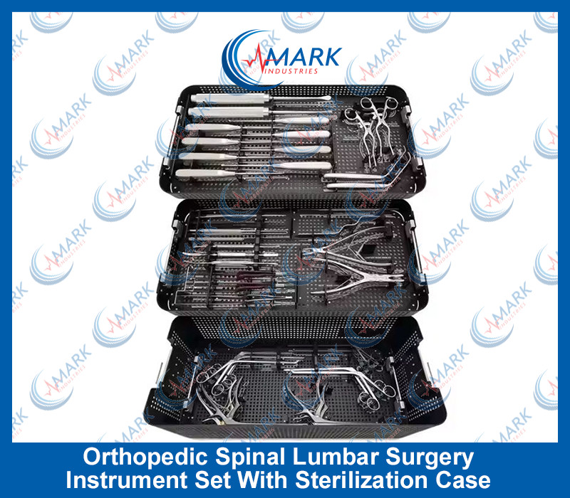Orthopedic Spinal Lumbar Surgery Instrument Set With Sterilization Case
