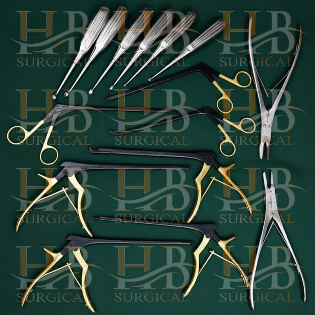 Kerrison Rongeurs Bone Curette Set Of 15 Pcs Surgical Orthopedic Instruments