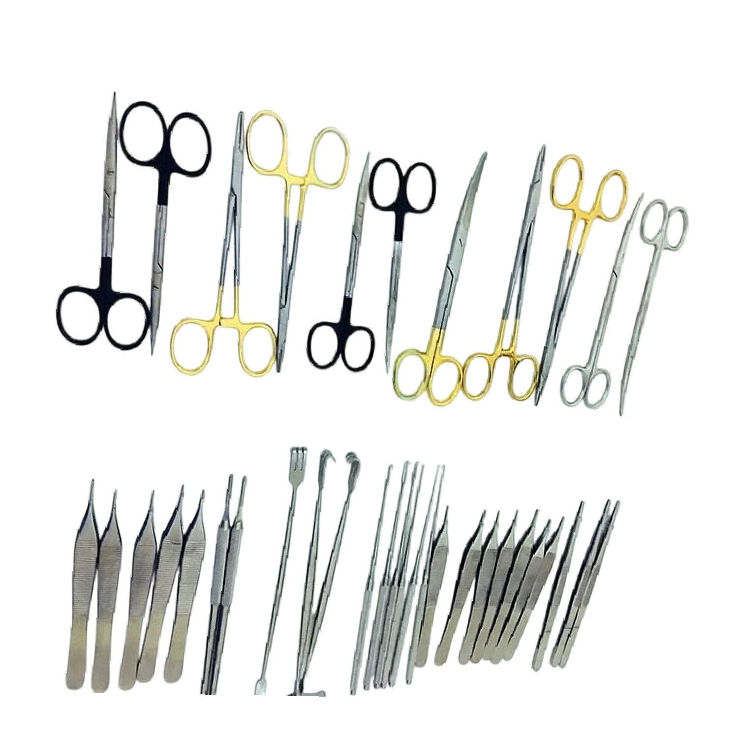 Plastic surgery basic set kit of general surgery instrument set of 37 pcs
