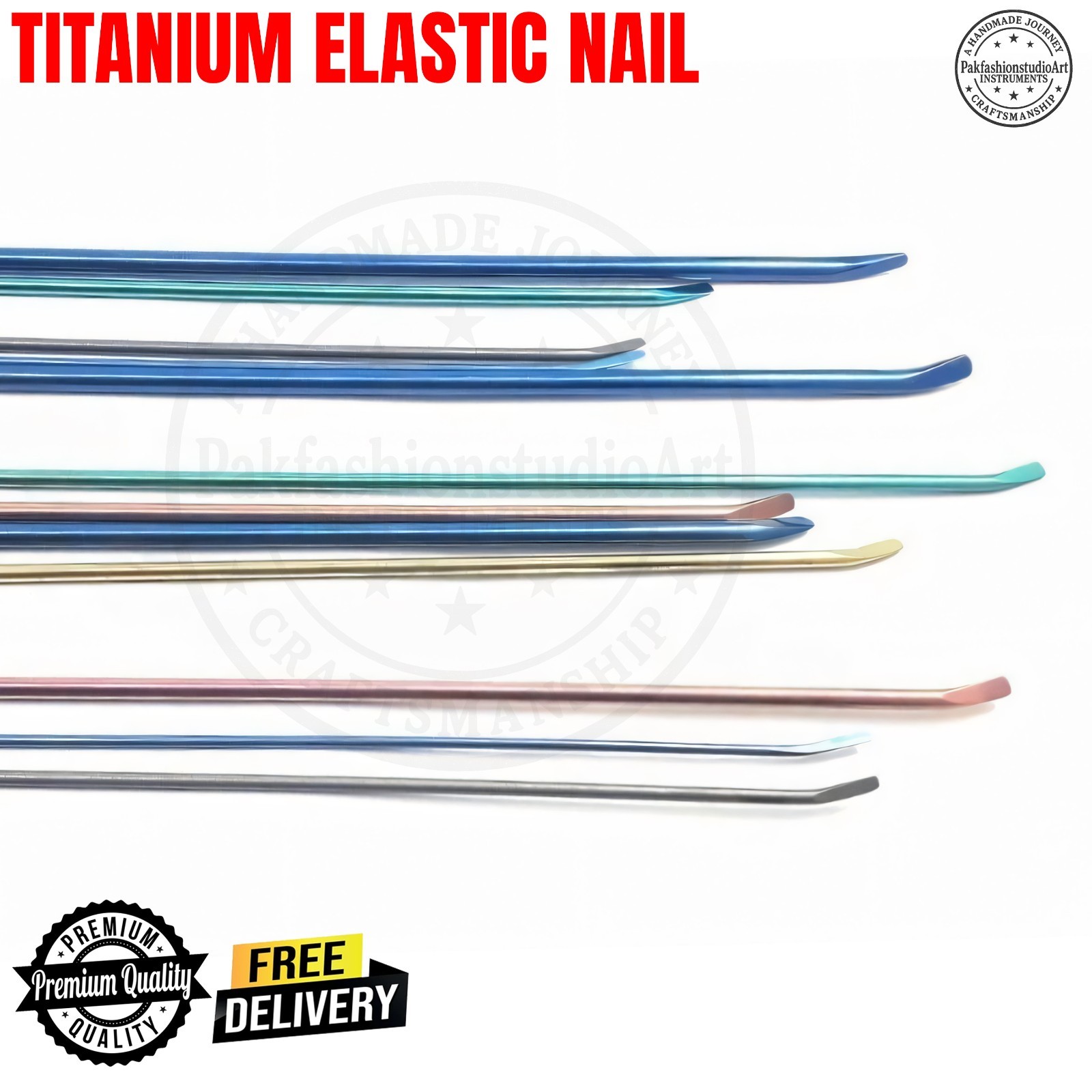 Titanium elastic nail set of 10pcs veterinary surgical instrument (ORTHOPLUS)