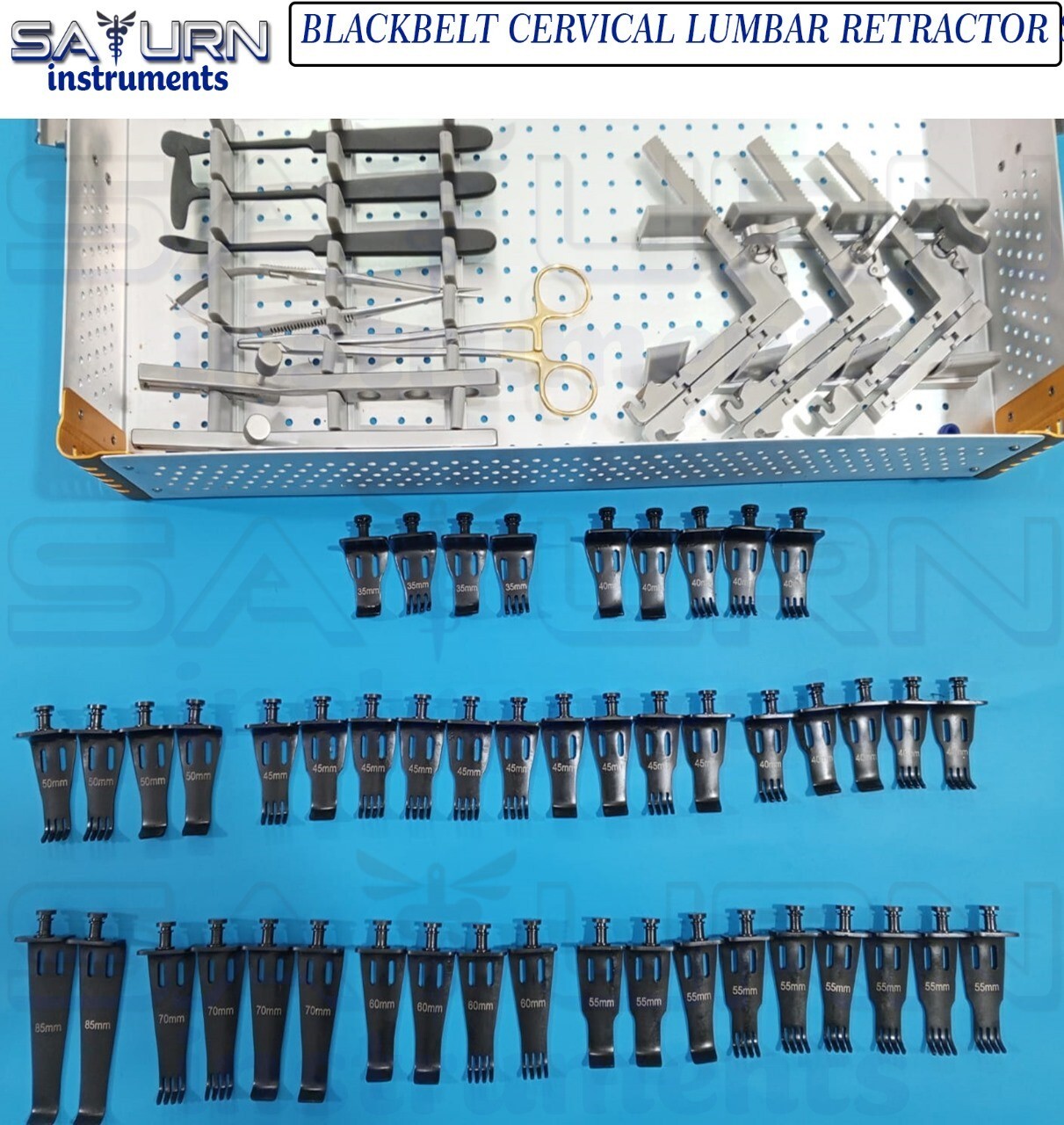 Koros Black-Belt Orthopedic Spine Lumber Retractor Instrument Set CE