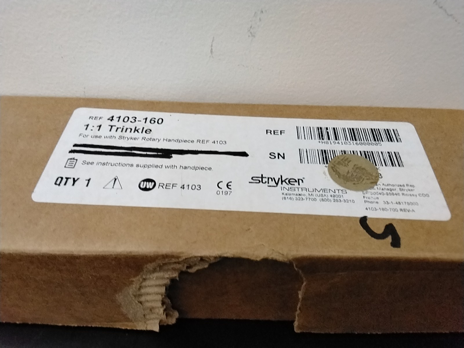 Stryker 4103-160 Hudson Modified Trinkle New in Box