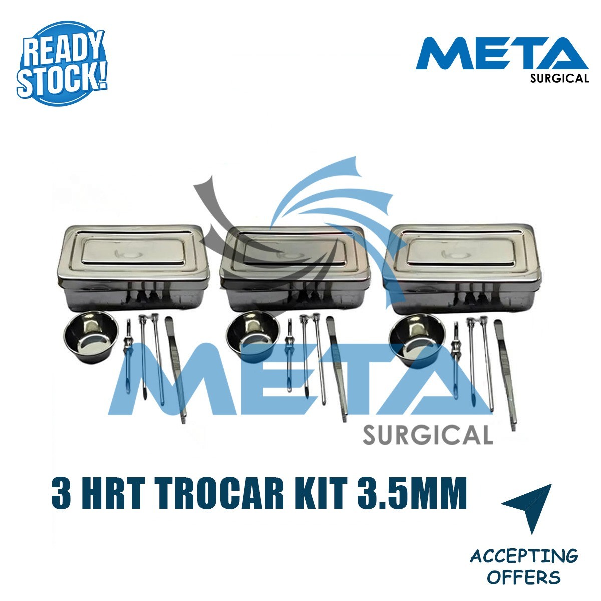3 HRT Trocar kit 3.5mm 3 kits ,Hormone Replacement Pellet Insertion Kit 3 Sets