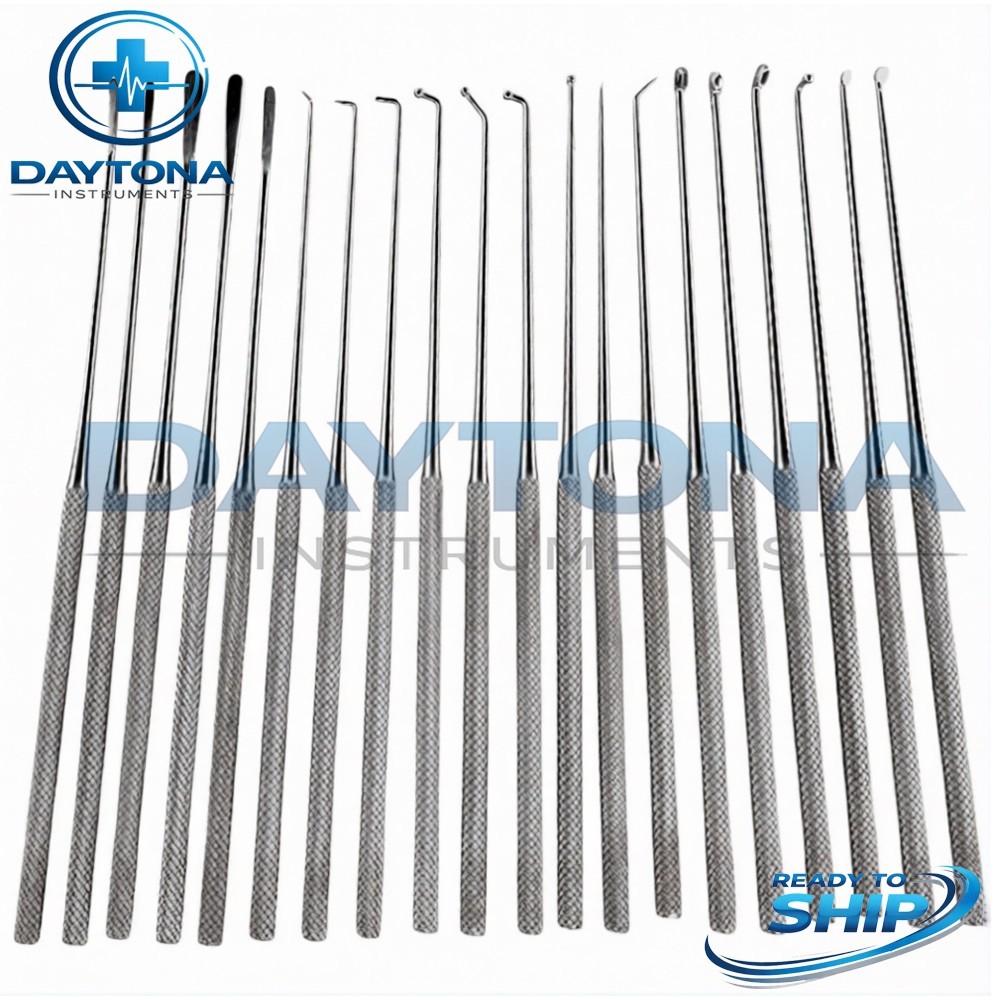 Rhoton Micro Dissector Expanded Set 20 Pcs Neurosurgery Instruments Surgical Kit