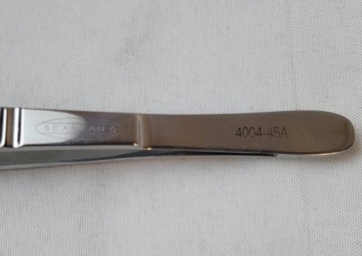 Scanlan 4004-45A DeBakey Forceps, Flat Handle, Serrated Grip, 7 ¾ inches