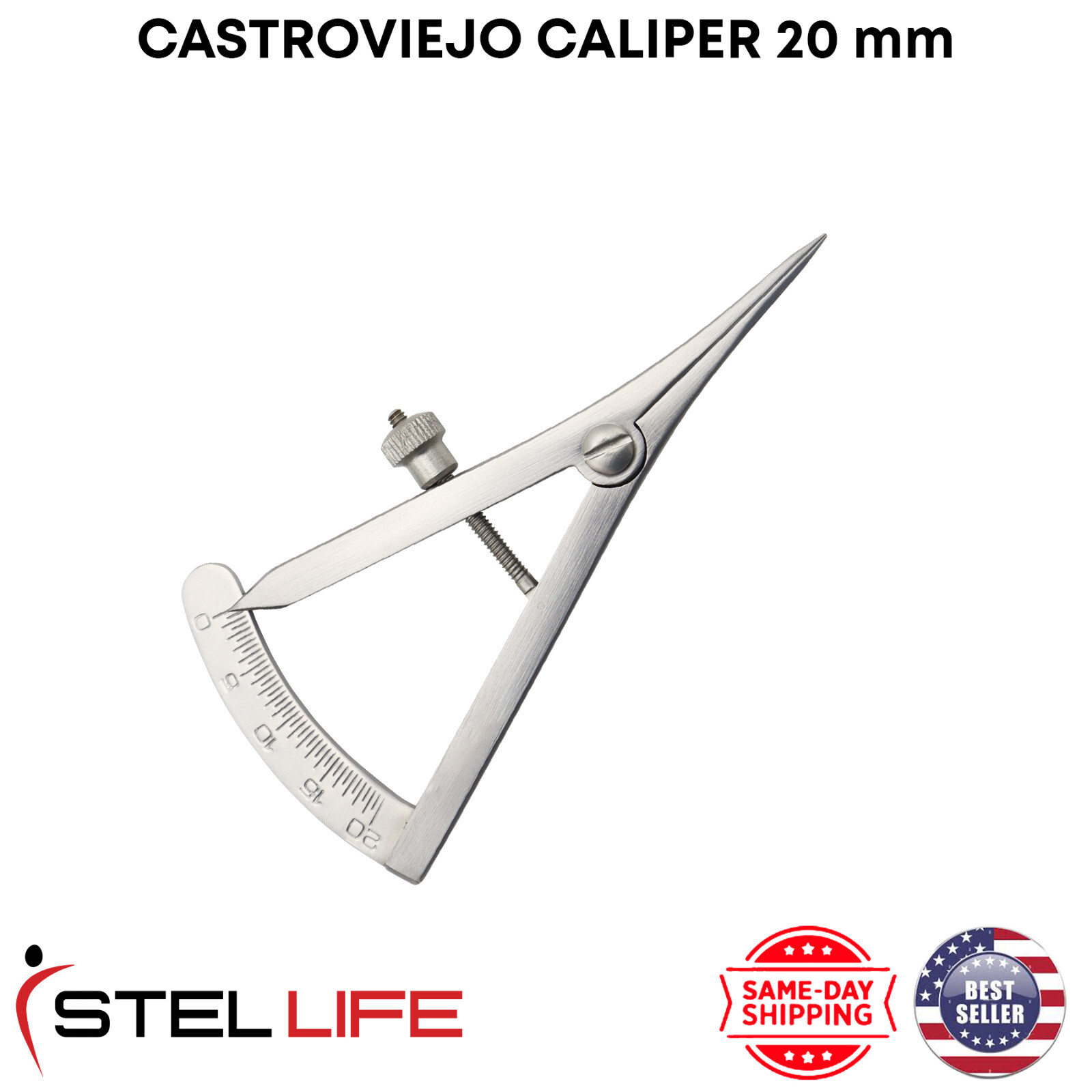 Castroviejo Caliper 20 mm Straight Ophthalmology Premium Instruments