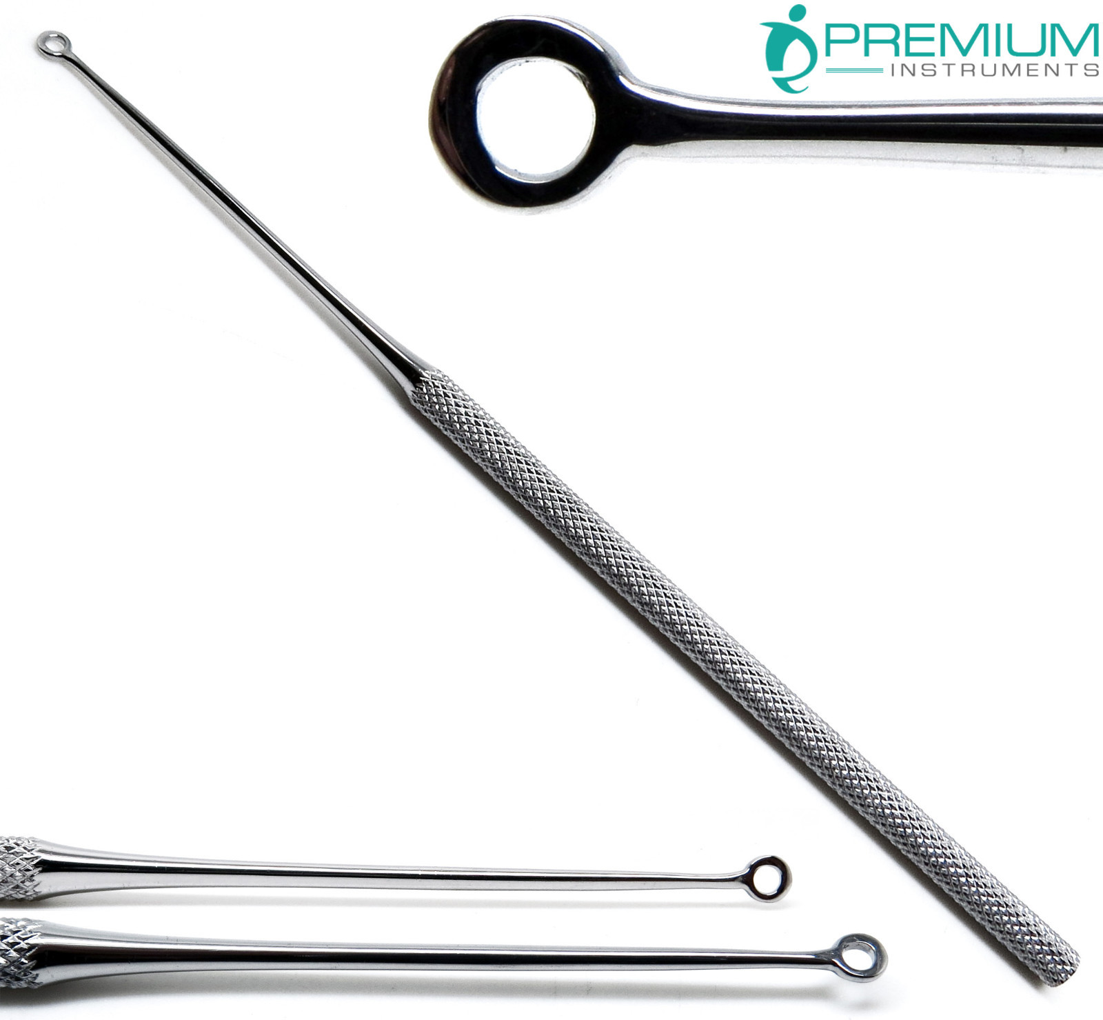 Surgical Buck Ear Blunt Curettes #1, #2, #3 Straight 6.5″ ENT 3 Pcs Instruments