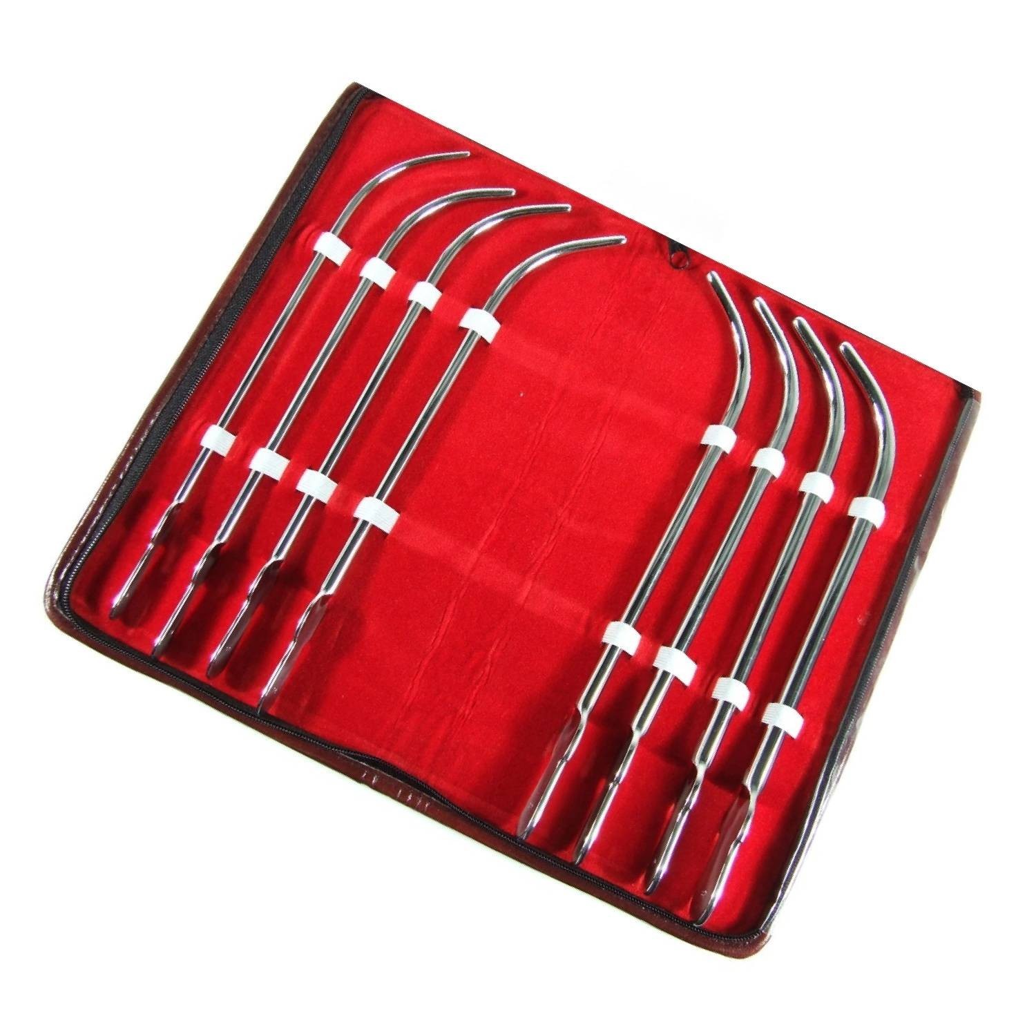 Kit of 8 Van Buren Urethral Sounds 11″ Curved Size 18-32Fr. Surgical Instruments