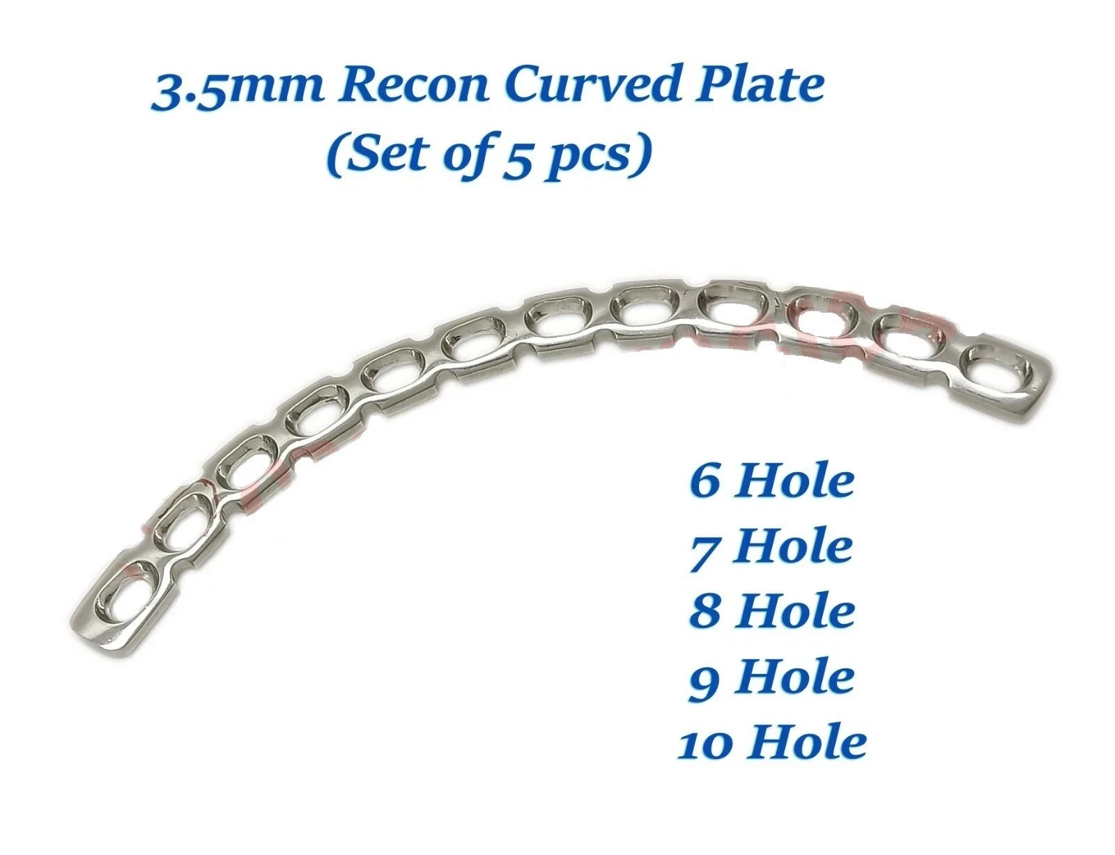 Veterinary 3.5mm Reconstruction Curved Plate – Set of 5pcs instrument SS