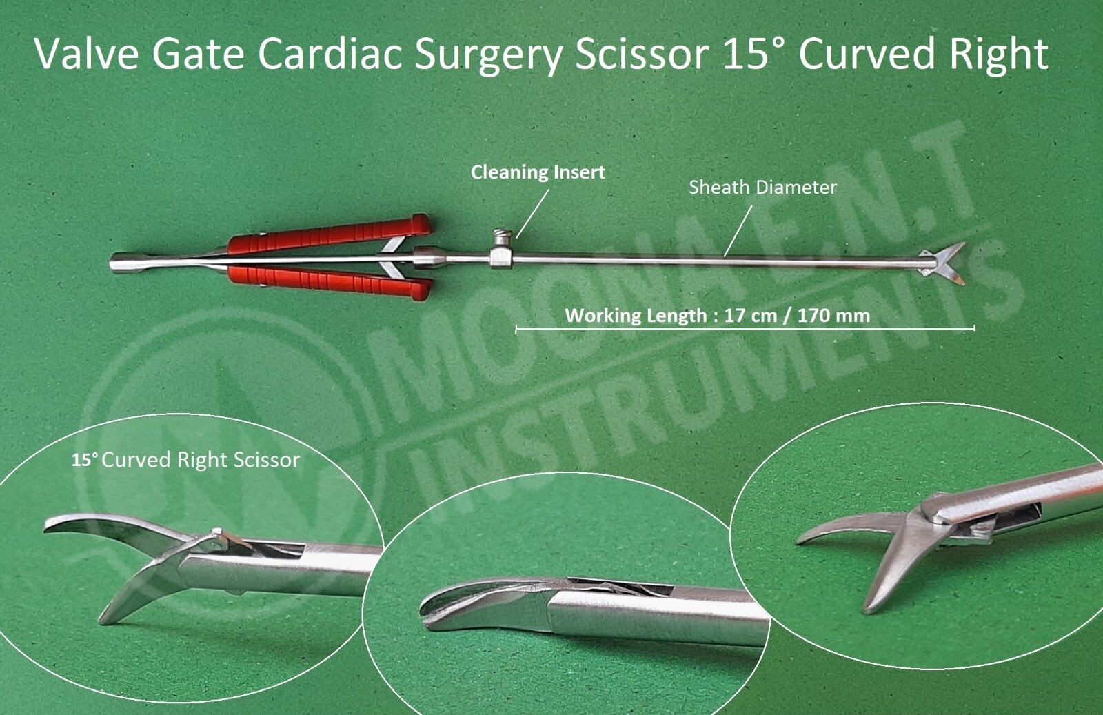Valve Xs Cardiac Surgery Scissor 15° Curved Right Cardiology Surgical Instrument