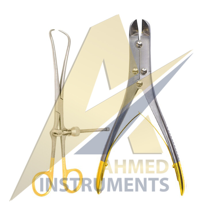 TC Pin Wire Cutter & Bone Reduction Forceps Set of 2 PCs Orthopedic Instruments