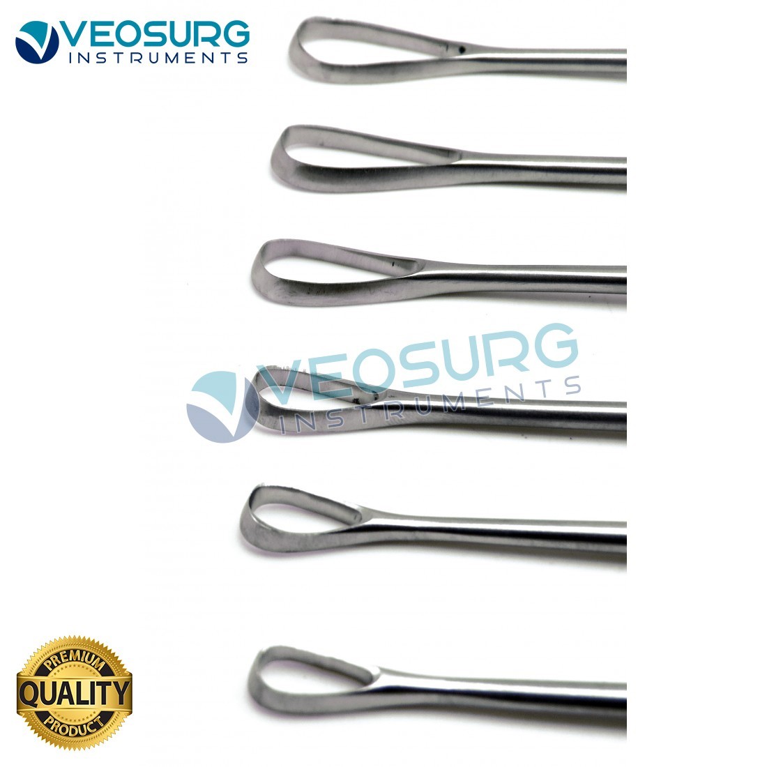 Sims Uterine Curettes 11″ 6 Pcs Set Sharp Blade 0,1,2,3,4,5 OB/GYN Instruments