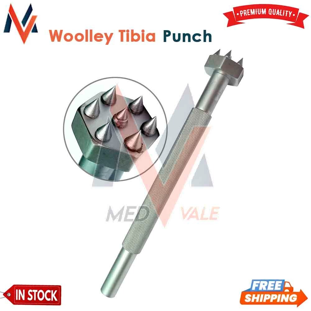 Woolley Tibia Punch Orthopedic Surgical Instrument 5.5 Prong Depth&17.8cm Length