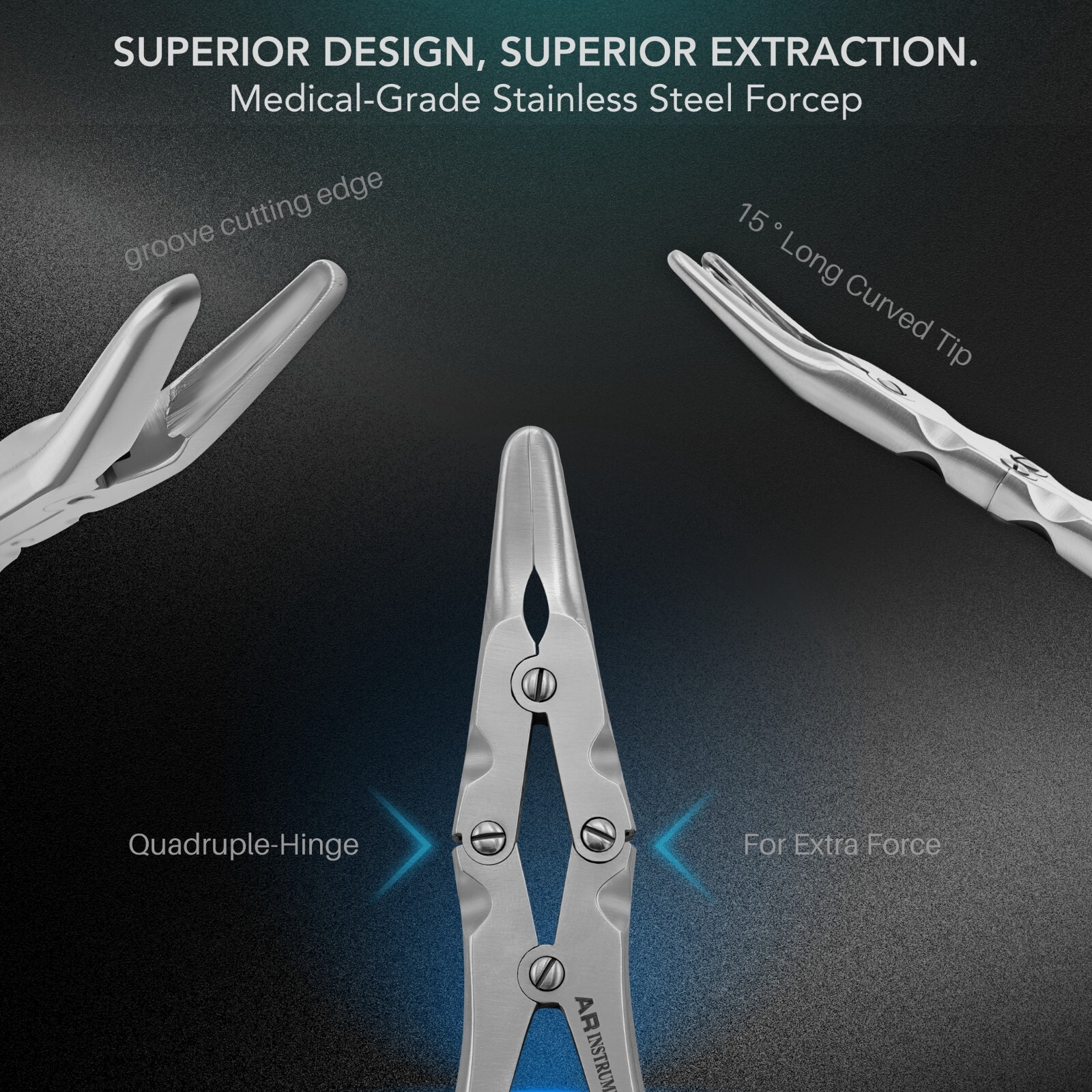 Beyer Bone Rongeurs, 45 Degree Curved 7 Inches Double Action Dental Instruments