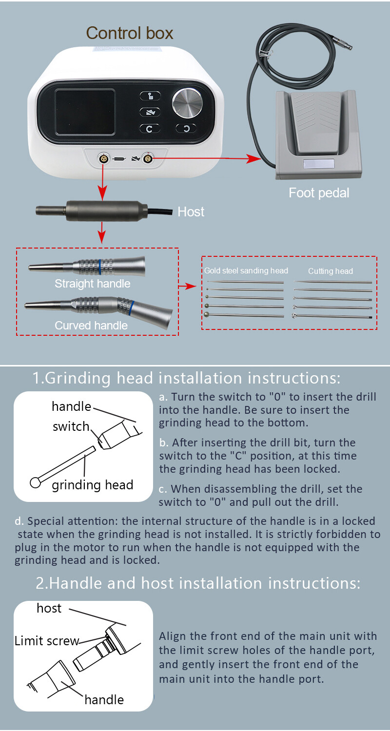 Micro High Speed Drill Spine Neurosurgery Orthopedic Veterinary Instruments