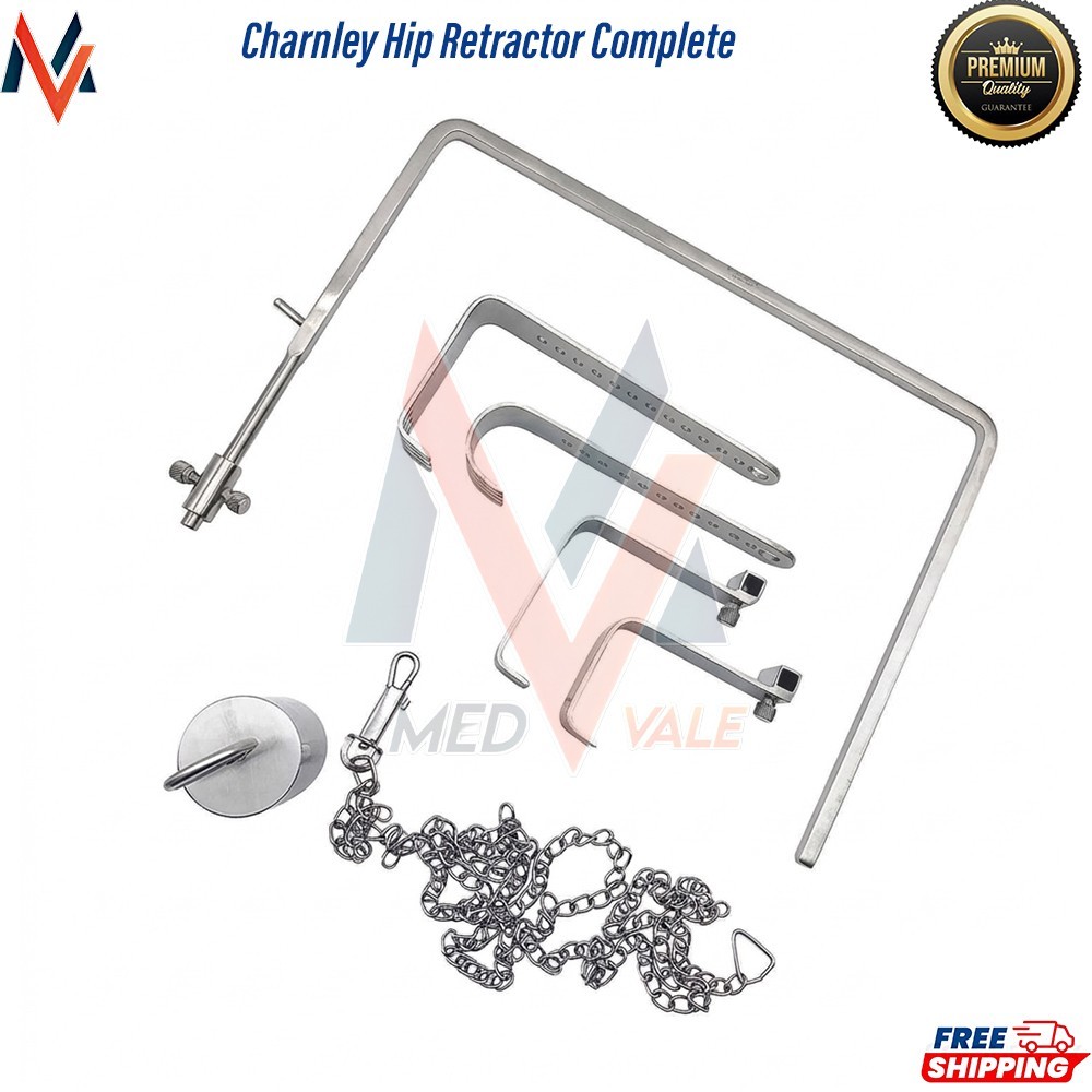 Charnley Hip Retractor Complete with 4 Blades, Weight & Chain Orthopedic