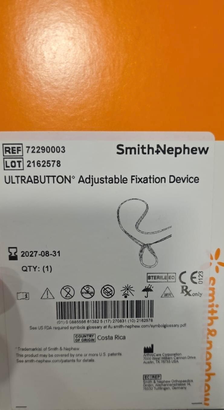 Smith&Nephew Ref 72290003 ULTRABUTTON-Adjustable/Fixation