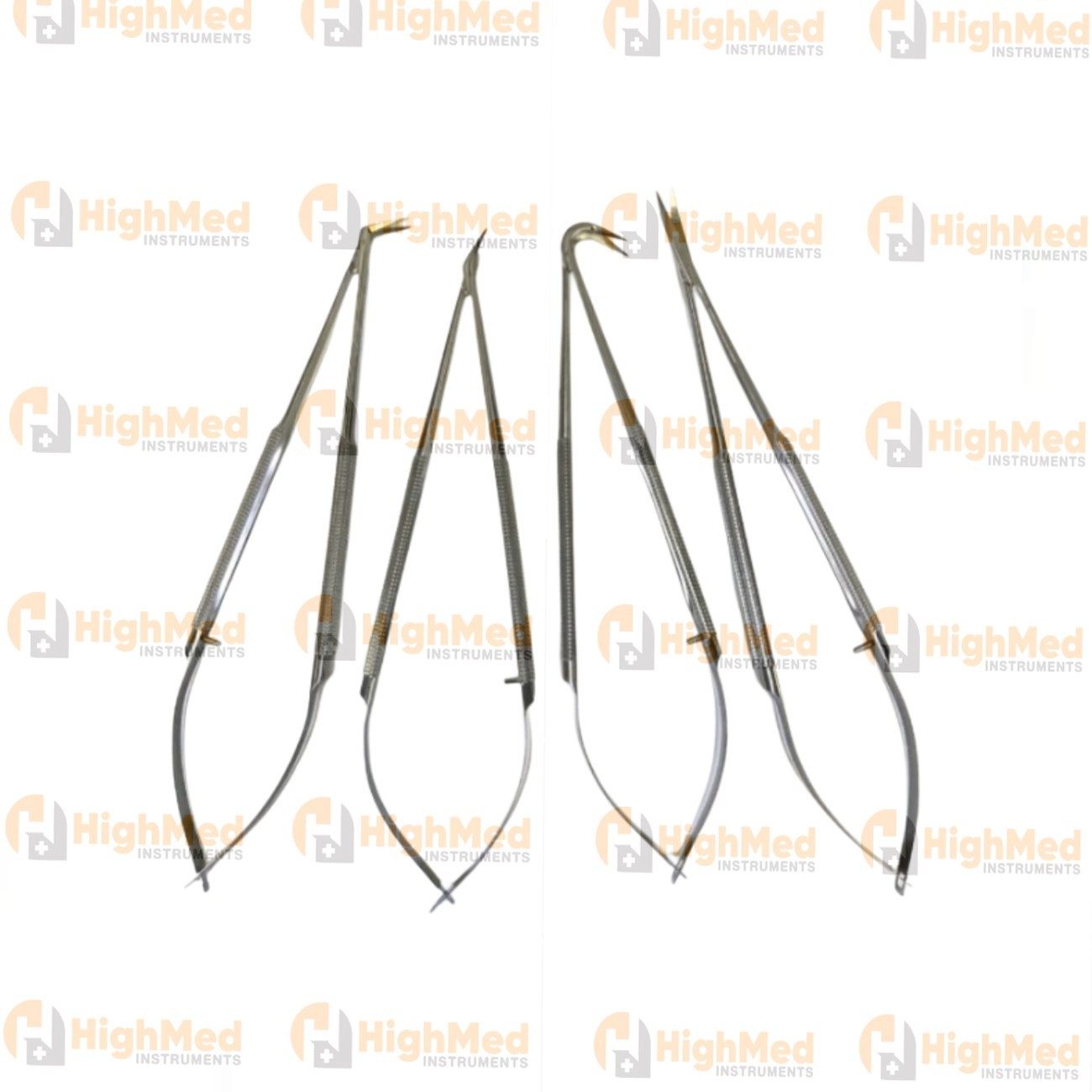 Set of 4 Konig Medline Jacobson Micro Vascular Scissors 7 Rhoton Curved Blades