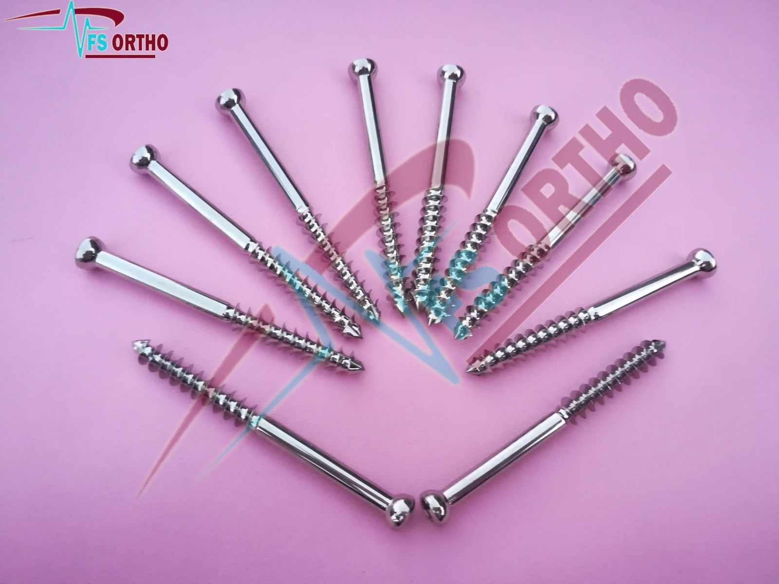 6.5mm Cancellous Screws 16mm Thread 40-80 L 130 Pcs Set SS