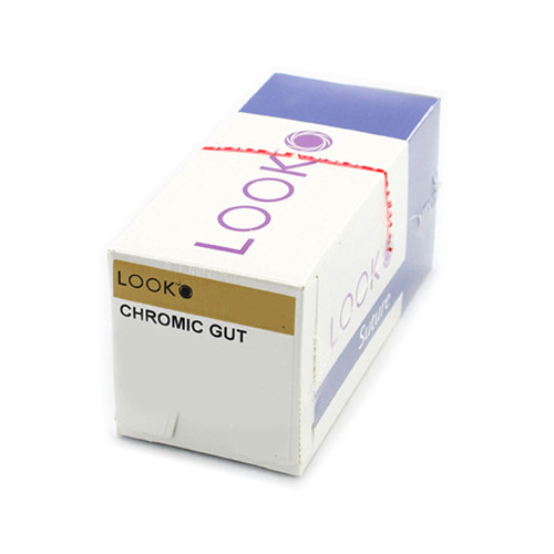 Look 1248B Chromic Gut Absorbable Precision Reverse Cut Sutures C3 5/0 18″ 12/Bx