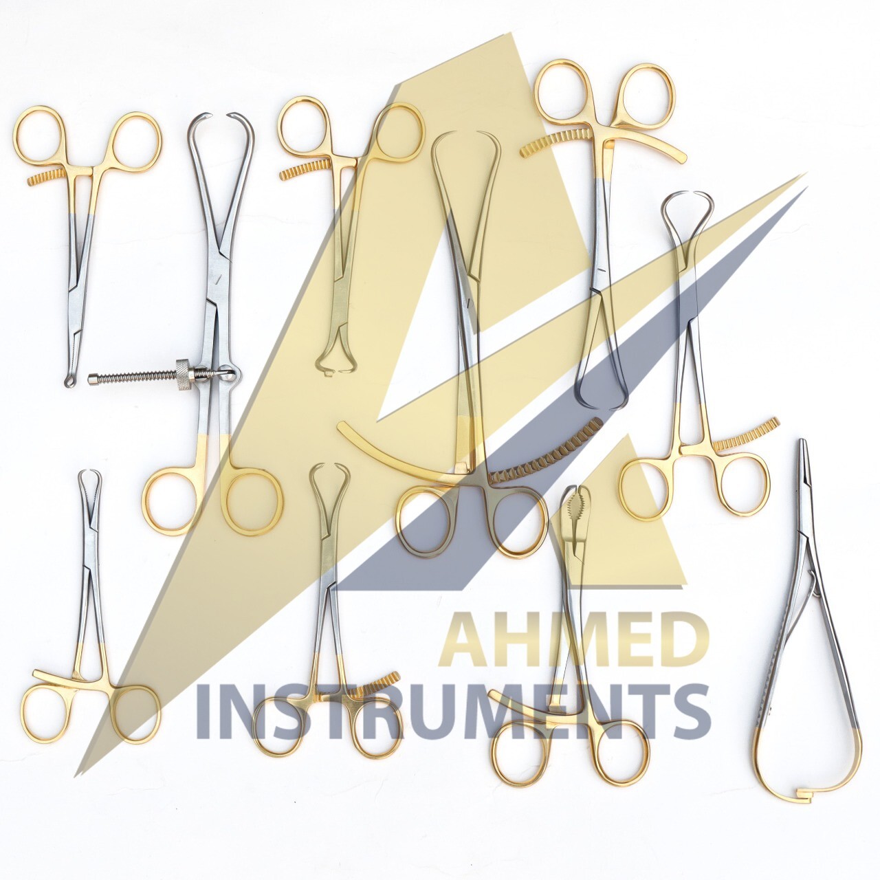 Bone Reduction Holding Forceps Gold Surgical Instruments Orthopedics 10 PCS Set