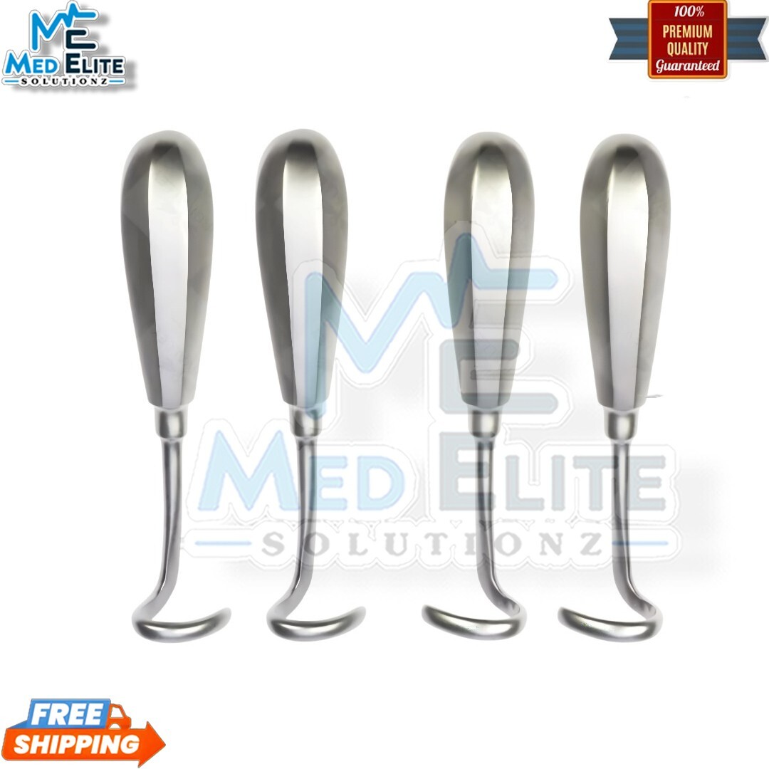 4Pcs Doyen Rib Costal Elevator Raspatory Cardio Child &Adult Left/Right Stainles