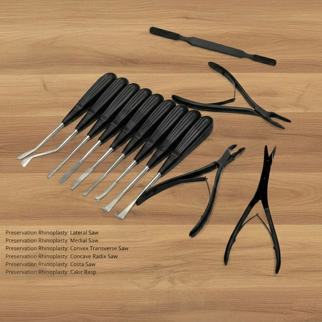 Rhinoplasty Preservation Instruments Set Black Titanium Nose Surgery Tools Set