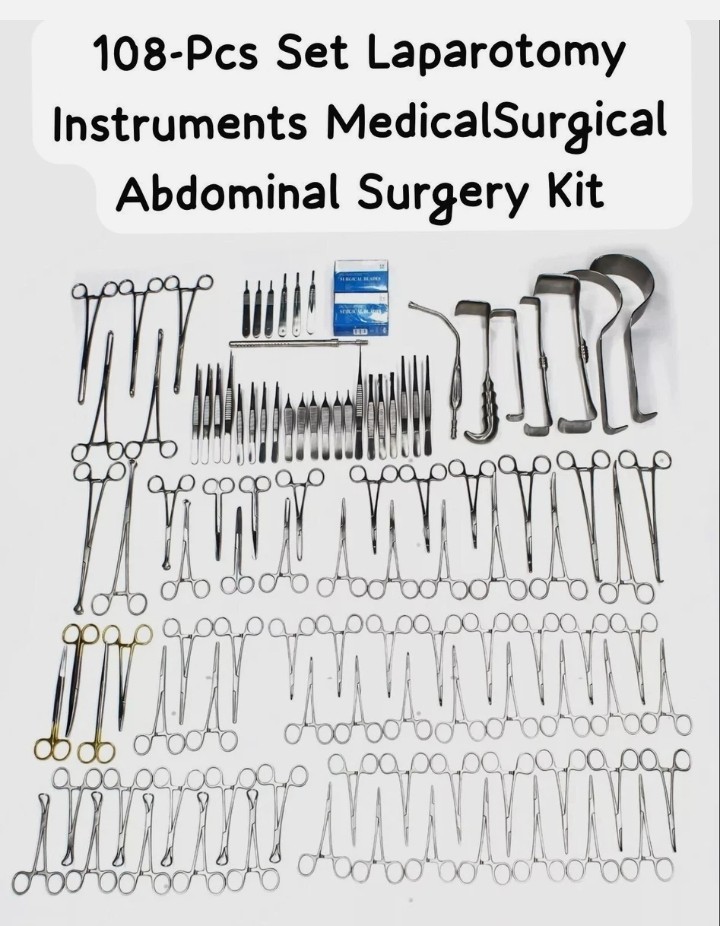 108-Pcs Set Laparotomy Instruments MedicalSurgical Abdominal Surgery Kit