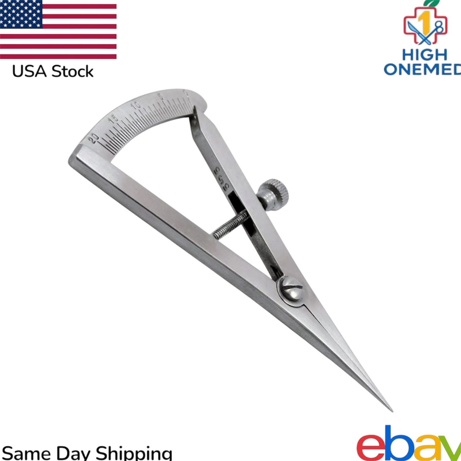 Castroviejo Caliper Gauge Straight 0-20mm Dental Surgical Instruments USA Stock