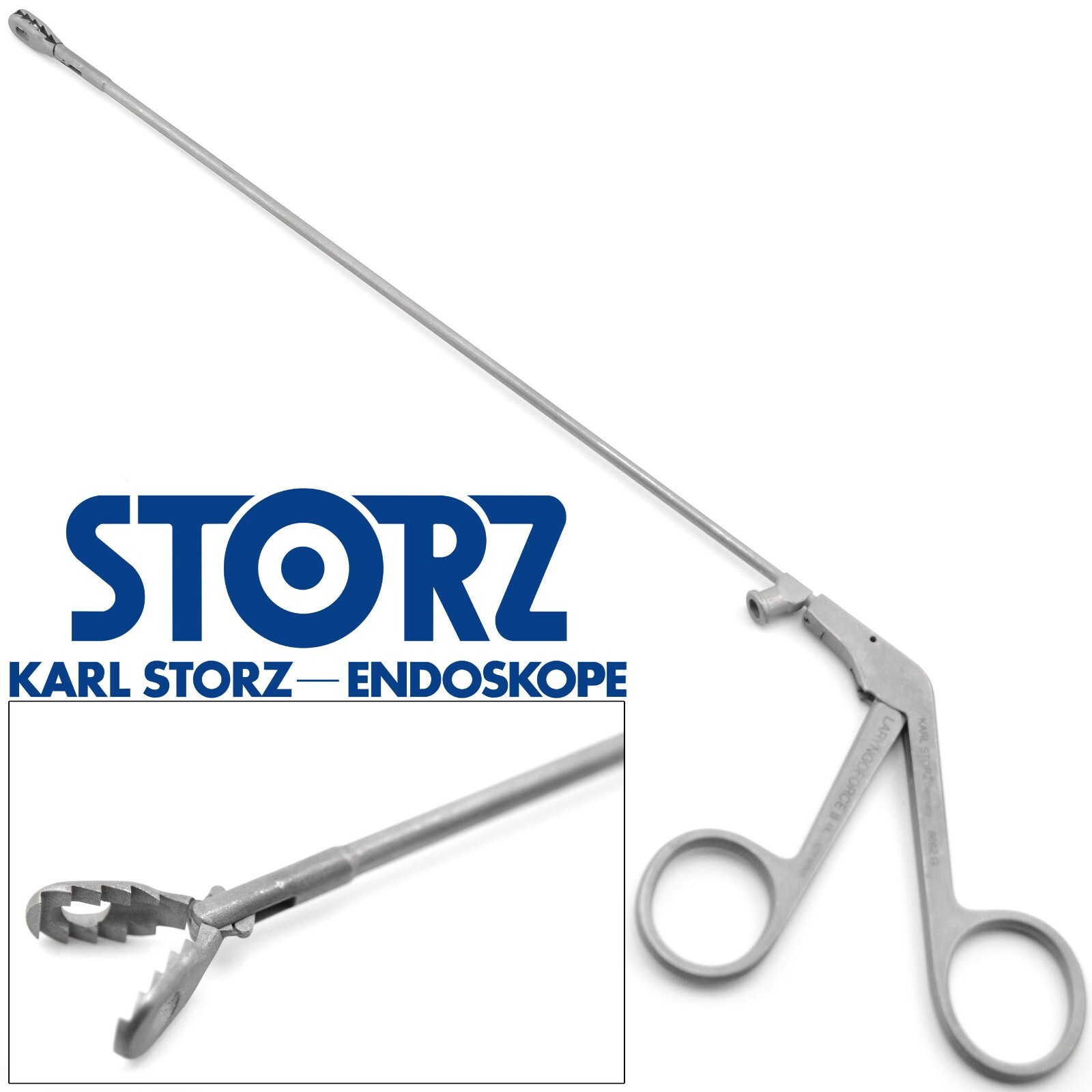 KARL STORZ 8662G Laryngoforce Grasping Forceps 11x7mm Oval Bite 10″ 22CM