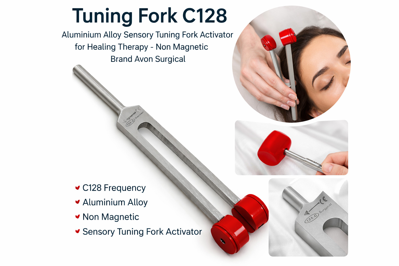 RED Tuning Fork With Weights – C 128-C512 – SURGICAL MEDICAL INSTRUMENTS
