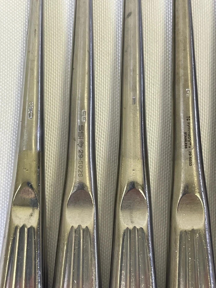 Set of 7 SSI Ultra Brun Bone Curettes 8″ Sizes 3/0 2/0 1 3 4 5 6 Orthopedics